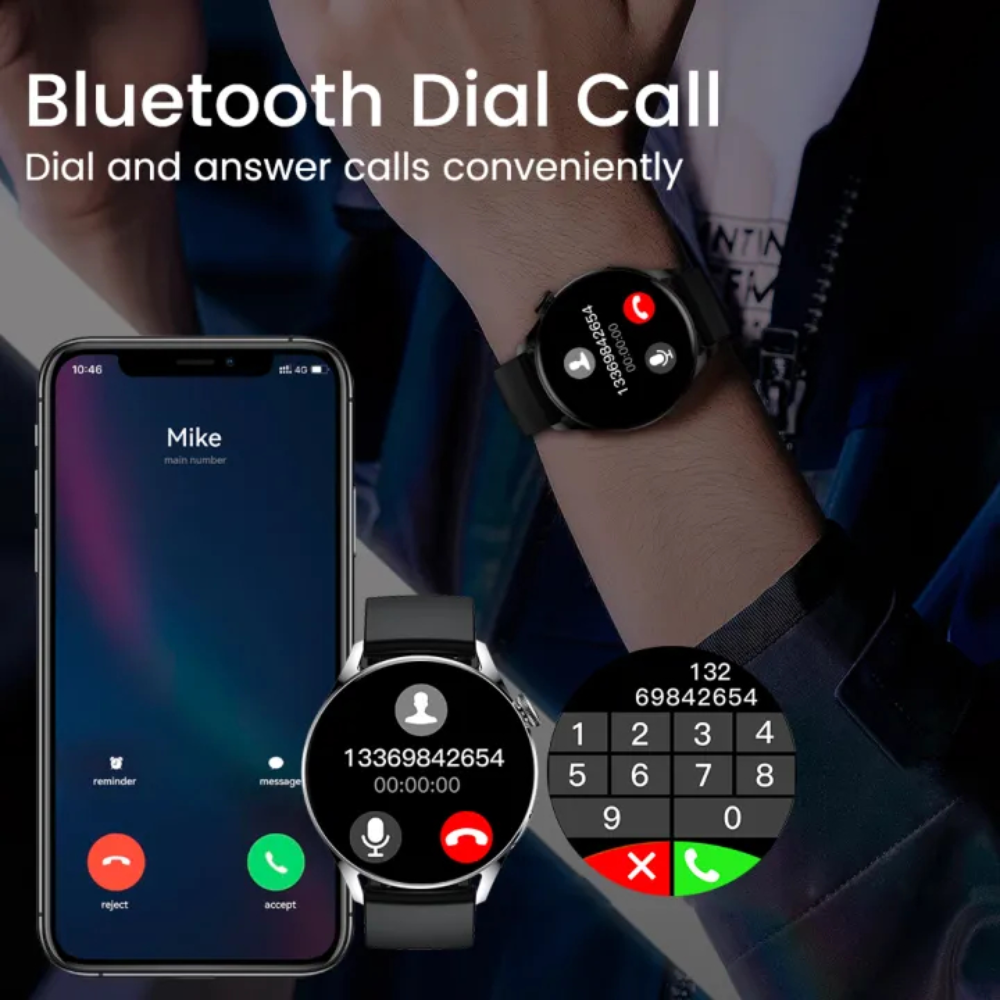 Smartwatch GT5 NFC Carga Inalámbrica Asistente Voz Pantalla HD iOS