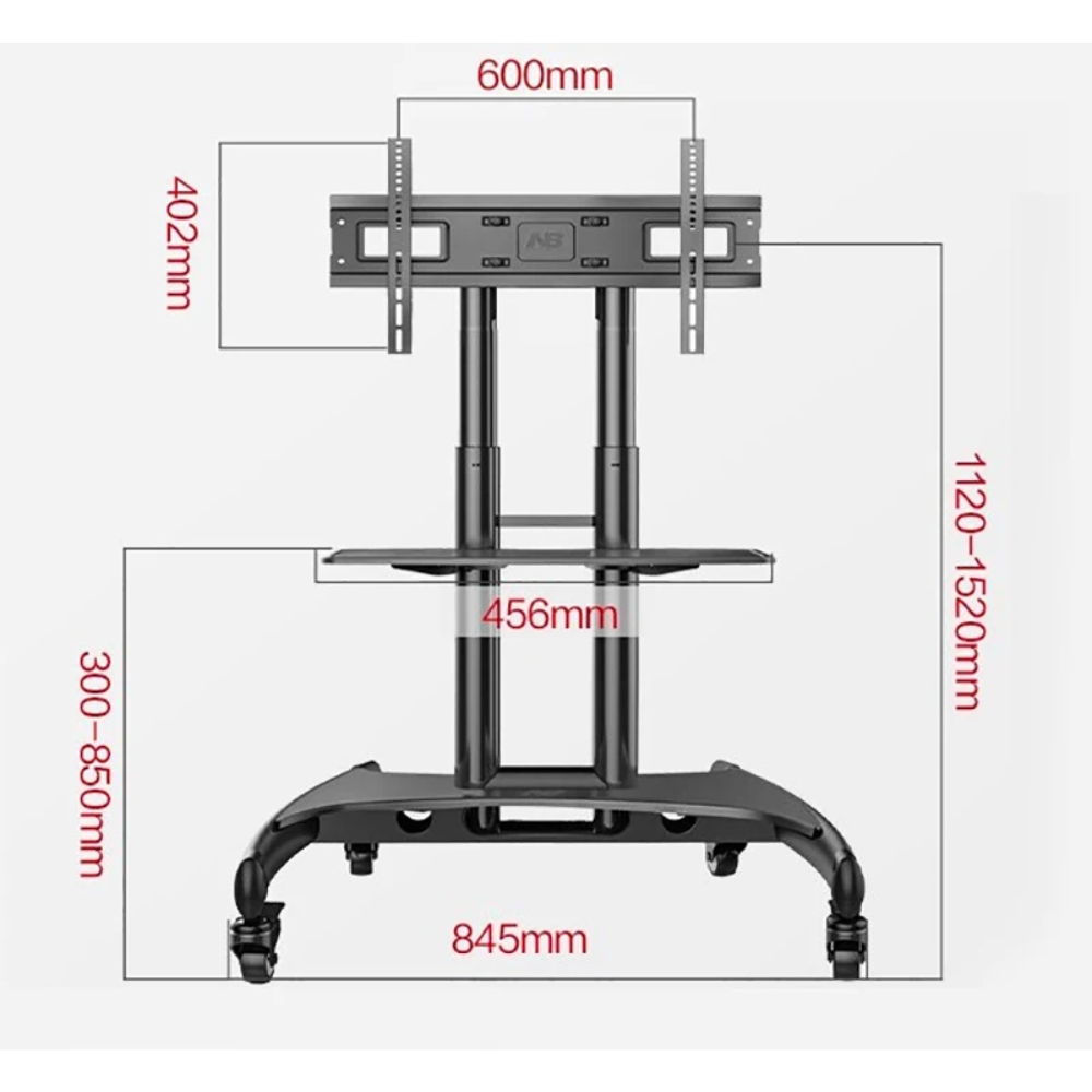 Soporte Pedestal TV Móvil AVA1500 32 75 Pulgadas Altura Ajustable Rack