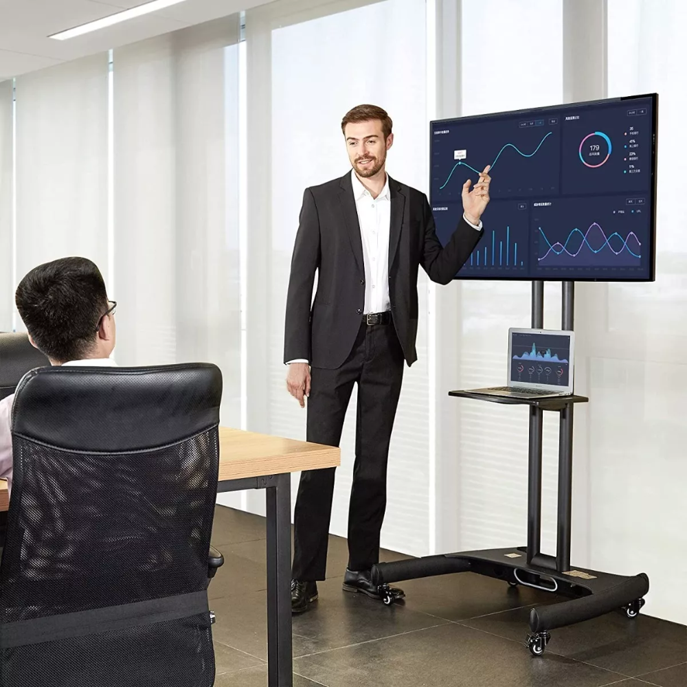 Soporte Pedestal TV Móvil AVA1500 32 75 Pulgadas Altura Ajustable Rack