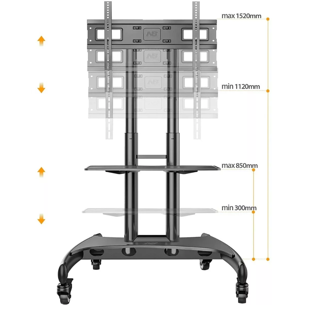 Soporte Pedestal TV Móvil AVA1500 32 75 Pulgadas Altura Ajustable Rack