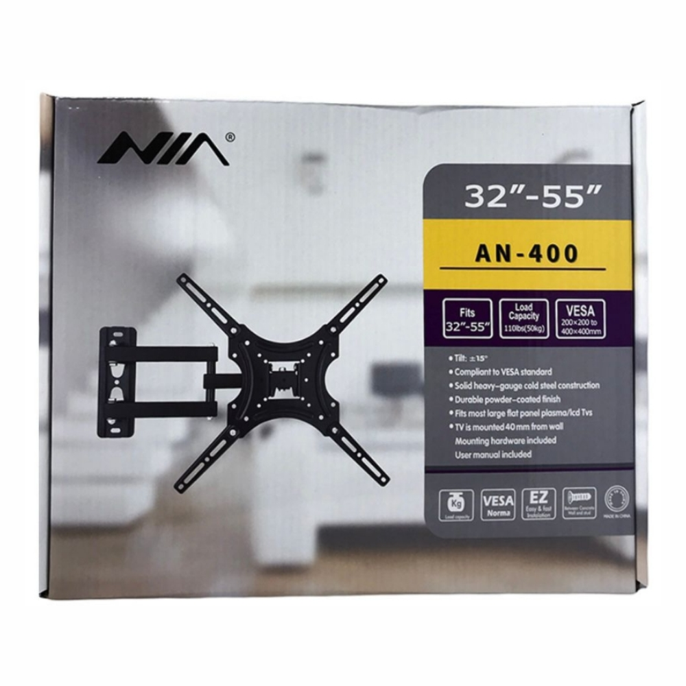 Soporte Pared Movible TV 32 55 Pulgadas NIA AN400 Brazo 50kg