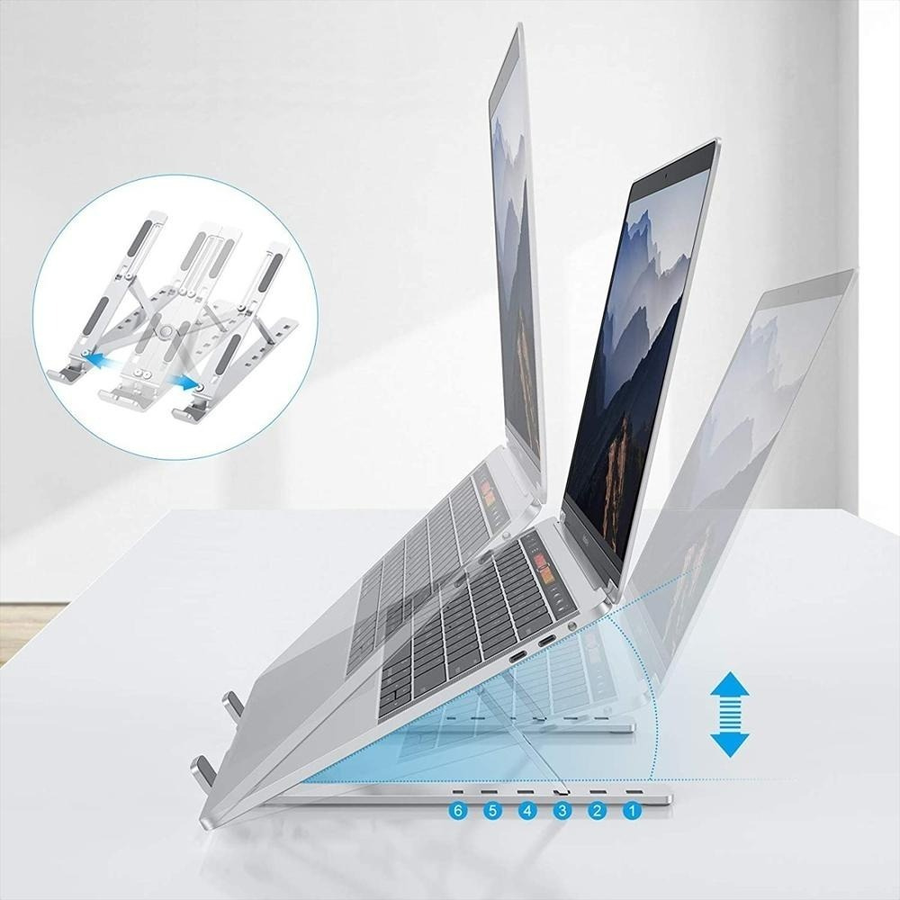 Soporte Portátil Laptop Aluminio Ergonómico 7 Niveles Plegable Tablet