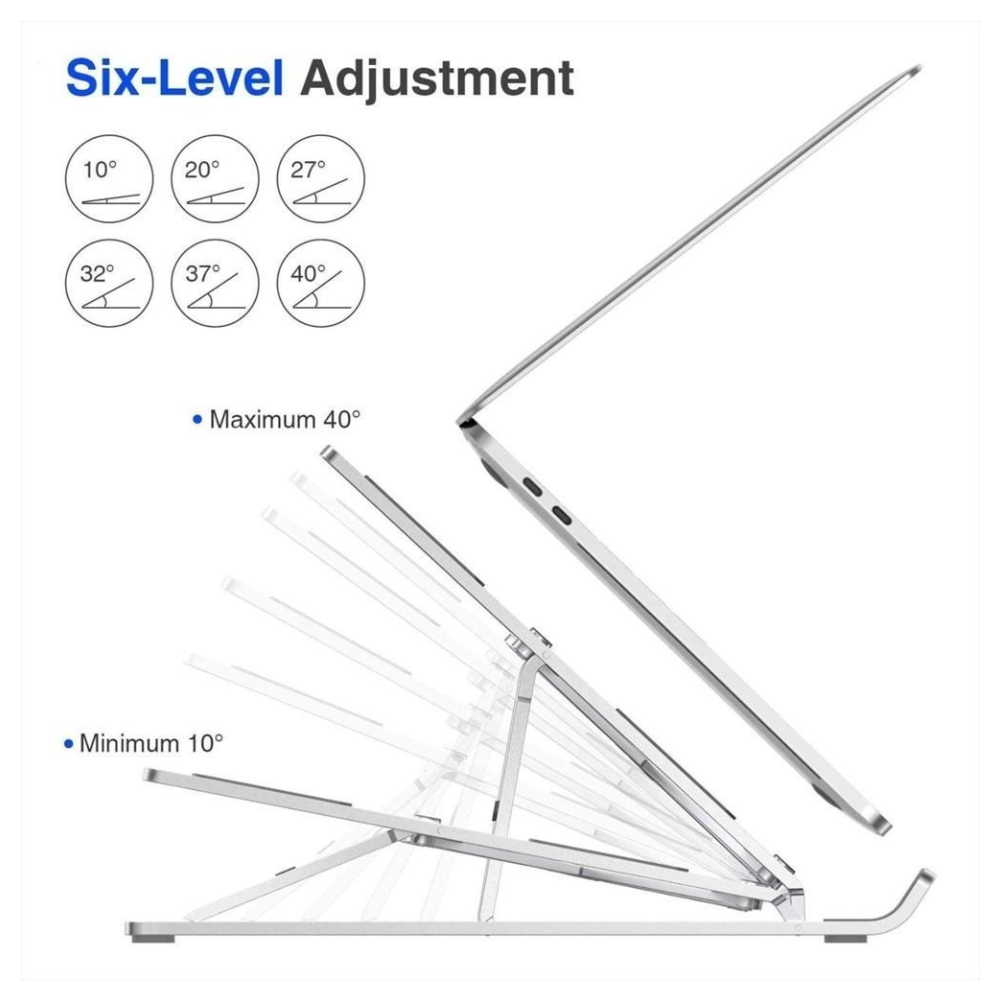 Soporte Portátil Laptop Aluminio Ergonómico 7 Niveles Plegable Tablet