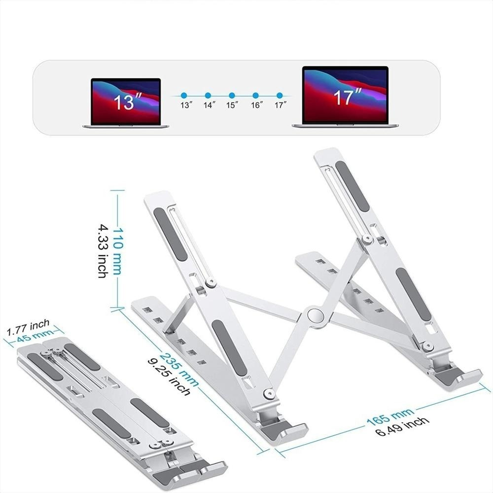 Soporte Portátil Laptop Aluminio Ergonómico 7 Niveles Plegable Tablet