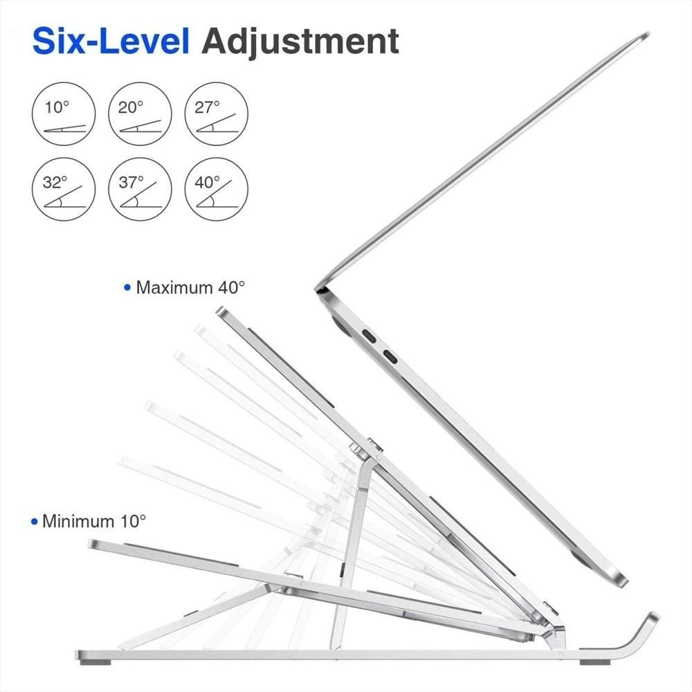 Soporte Portátil Laptop Aluminio Ergonómico 7 Niveles Plegable Tablet