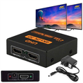 Splitter HDMI 1x2 Divisor 4K 3D 2 Pantallas Duplicador Señal Video