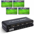 Splitter HDMI 1x4 Divisor 4K 3D 4 Pantallas Adaptador Corriente