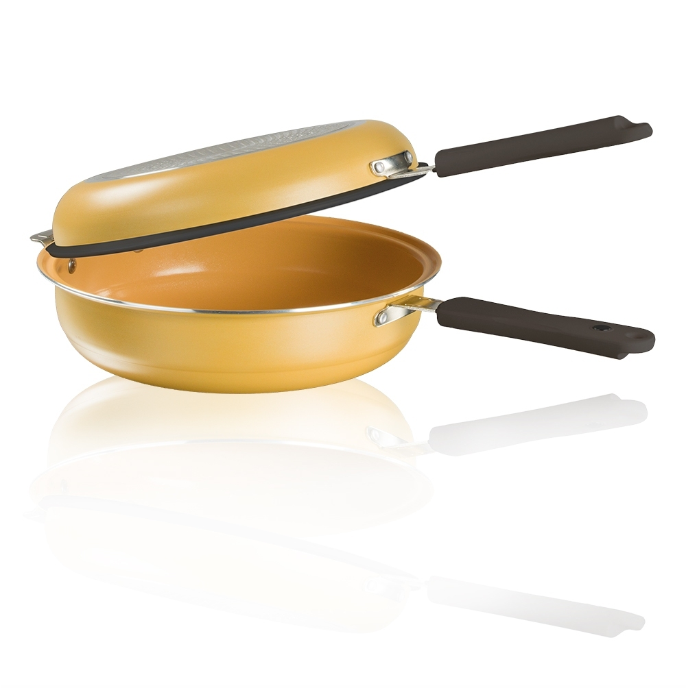 Sartén Doble Swisshome Deluxe 26cm Cerámica Antiadherente 3 Válvulas