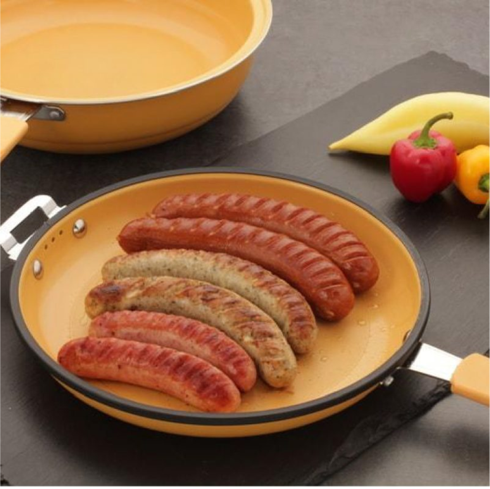 Sartén Doble Swisshome Deluxe 26cm Cerámica Antiadherente 3 Válvulas
