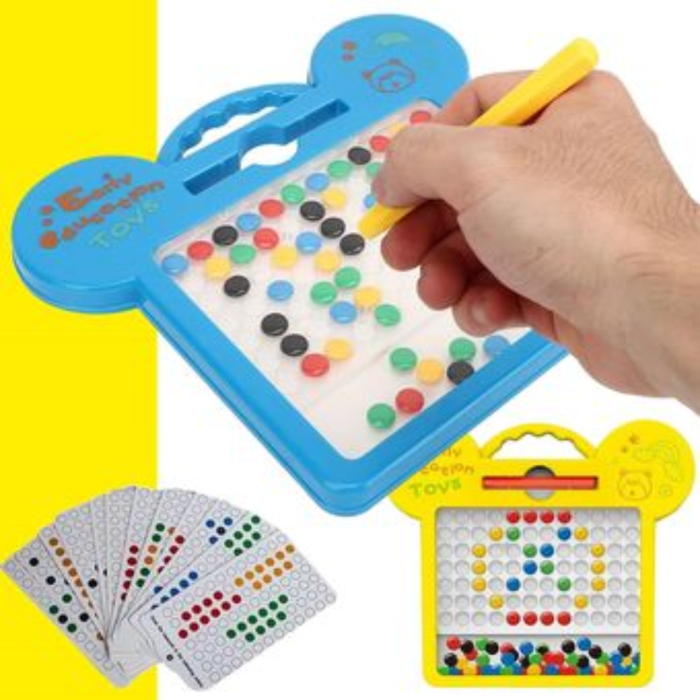 Tablero Magnético Dibujo Niños Didáctico Bolitas Colores 12 Tarjetas