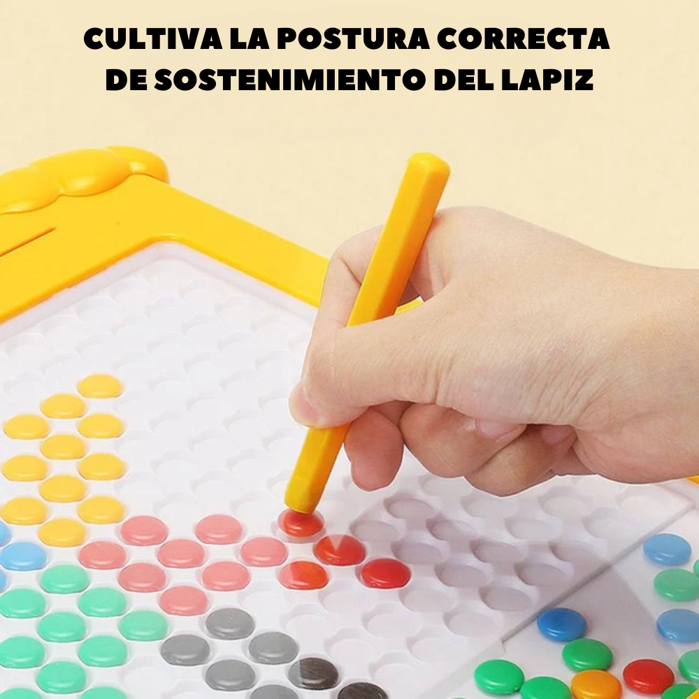 Tablero Magnético Dibujo Niños Didáctico Bolitas Colores 12 Tarjetas