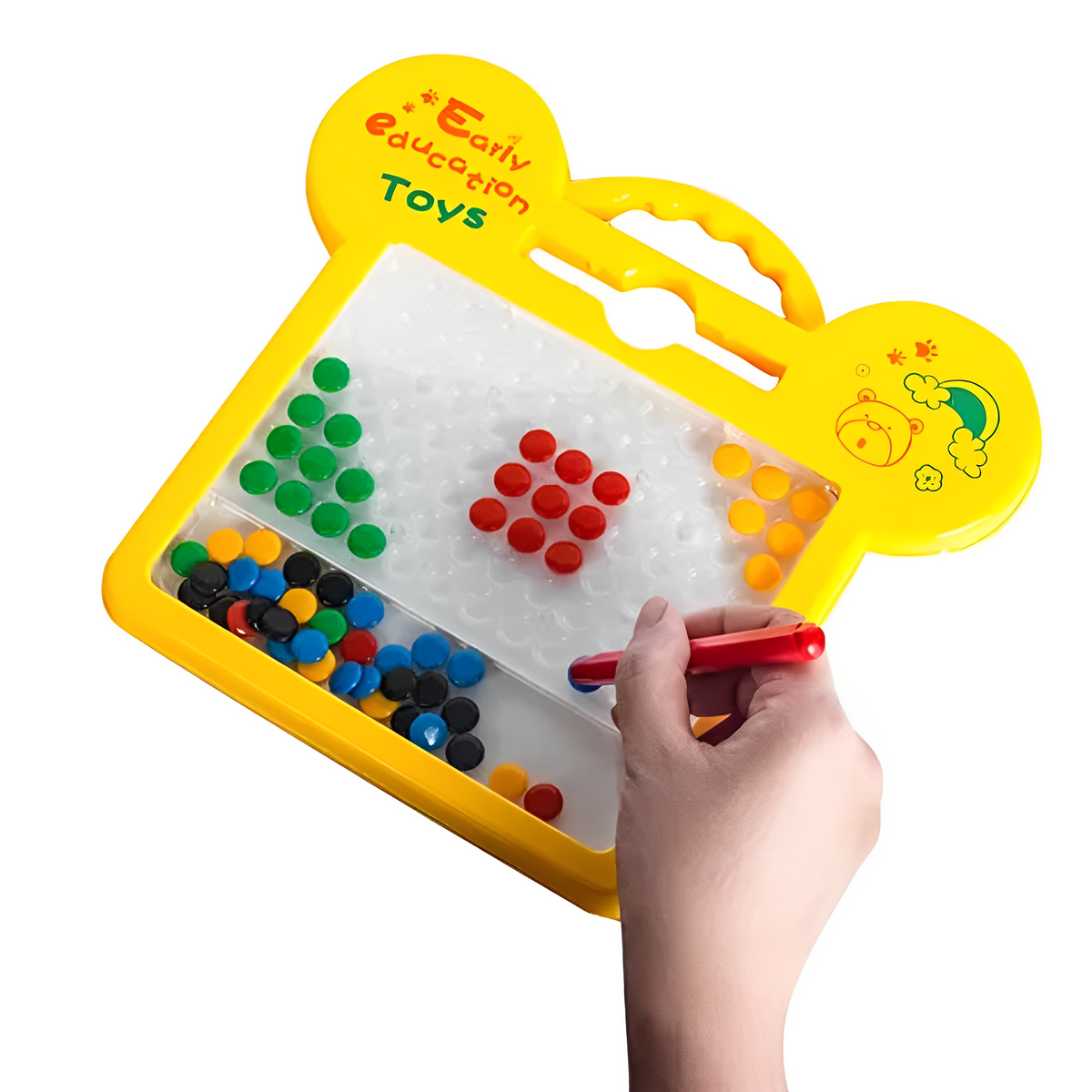 Tablero Magnético Dibujo Niños Didáctico Bolitas Colores 12 Tarjetas