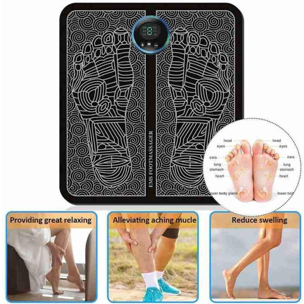 Tapete Masajeador Pies Gimnasia Pasiva Electroestimulador Circulación