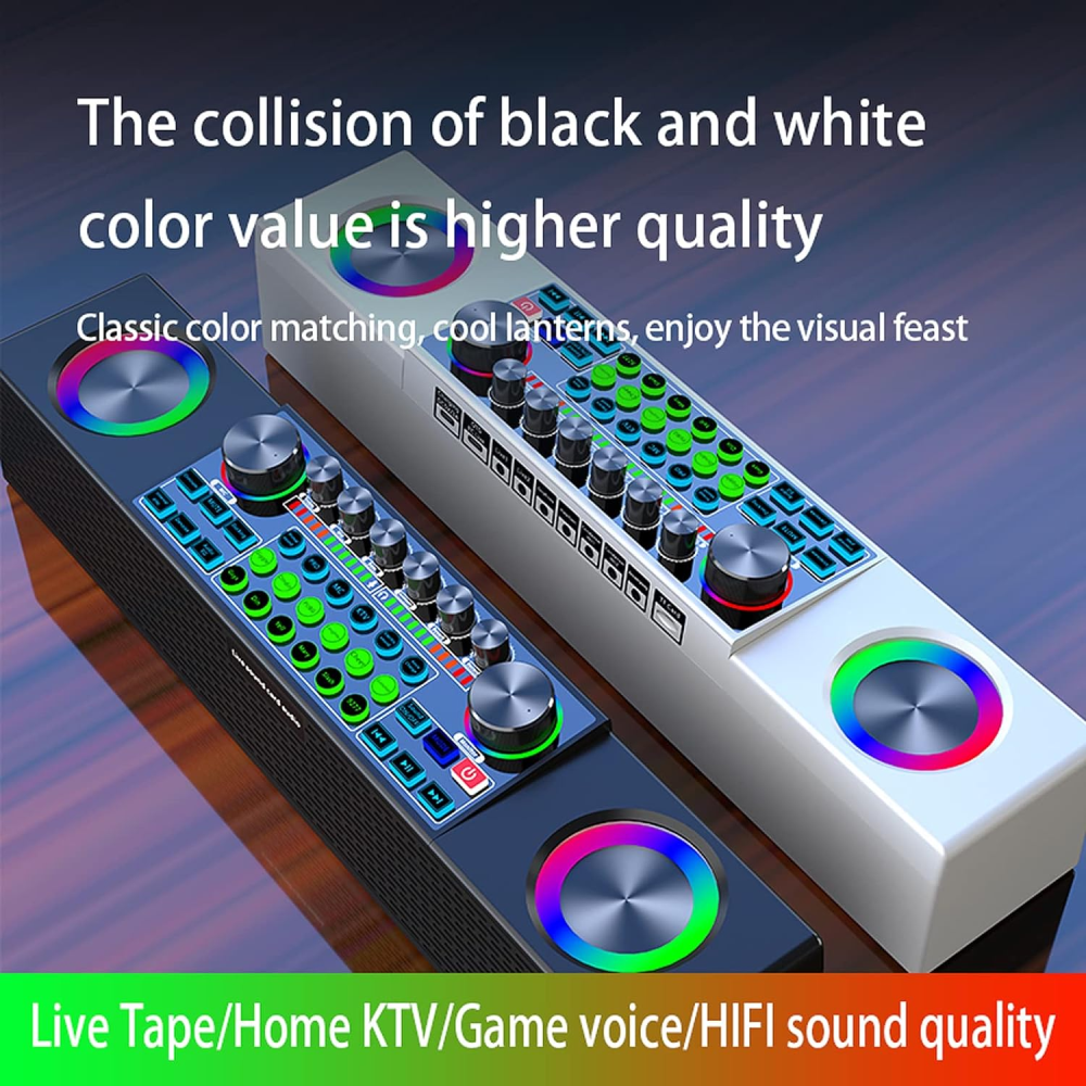 Parlante Karaoke Bluetooth Tarjeta Sonido Mezclador 2 Micrófonos UHF