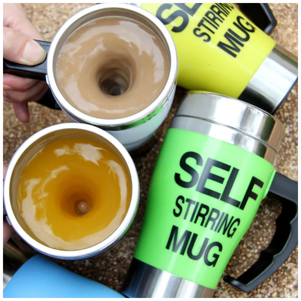 Mug Mezclador Eléctrico Taza Autorevolvente 200ml Acero Café Leche