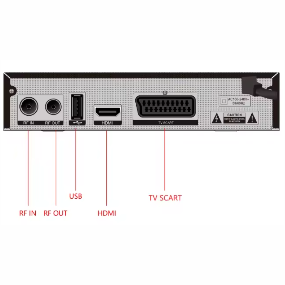 Decodificador TDT DVB-T2 Full HD HDMI RCA USB Control Remoto Antena