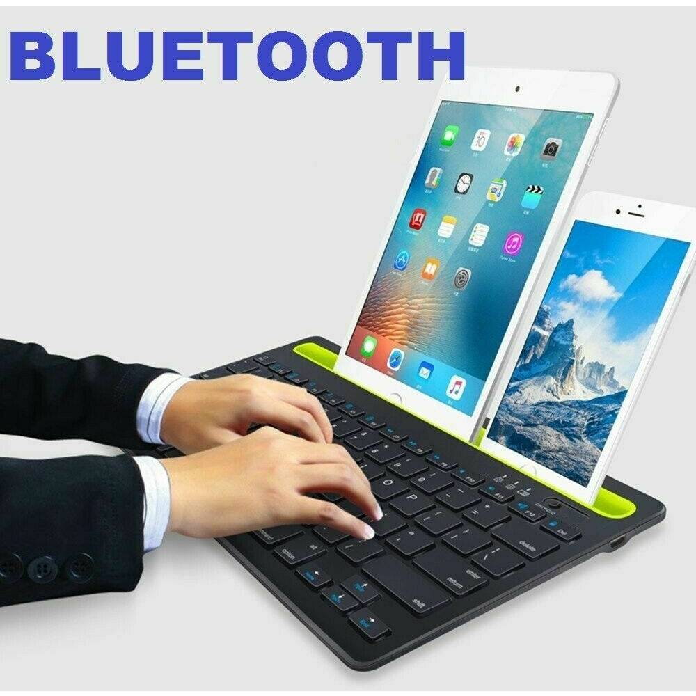 Teclado Bluetooth Recargable Soporte Celular Tablet iOS Android