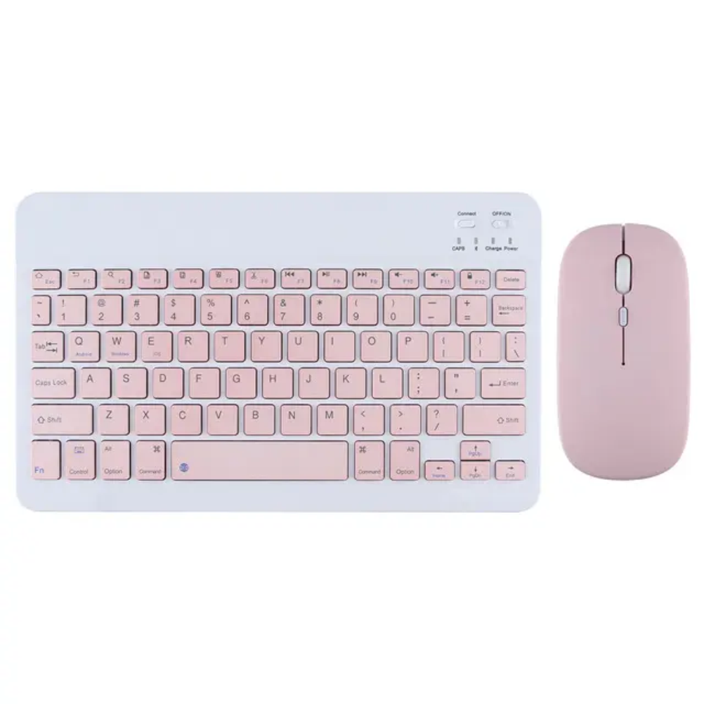 Kit Teclado Mouse Bluetooth Recargable Inalámbrico Color Pastel Tablet