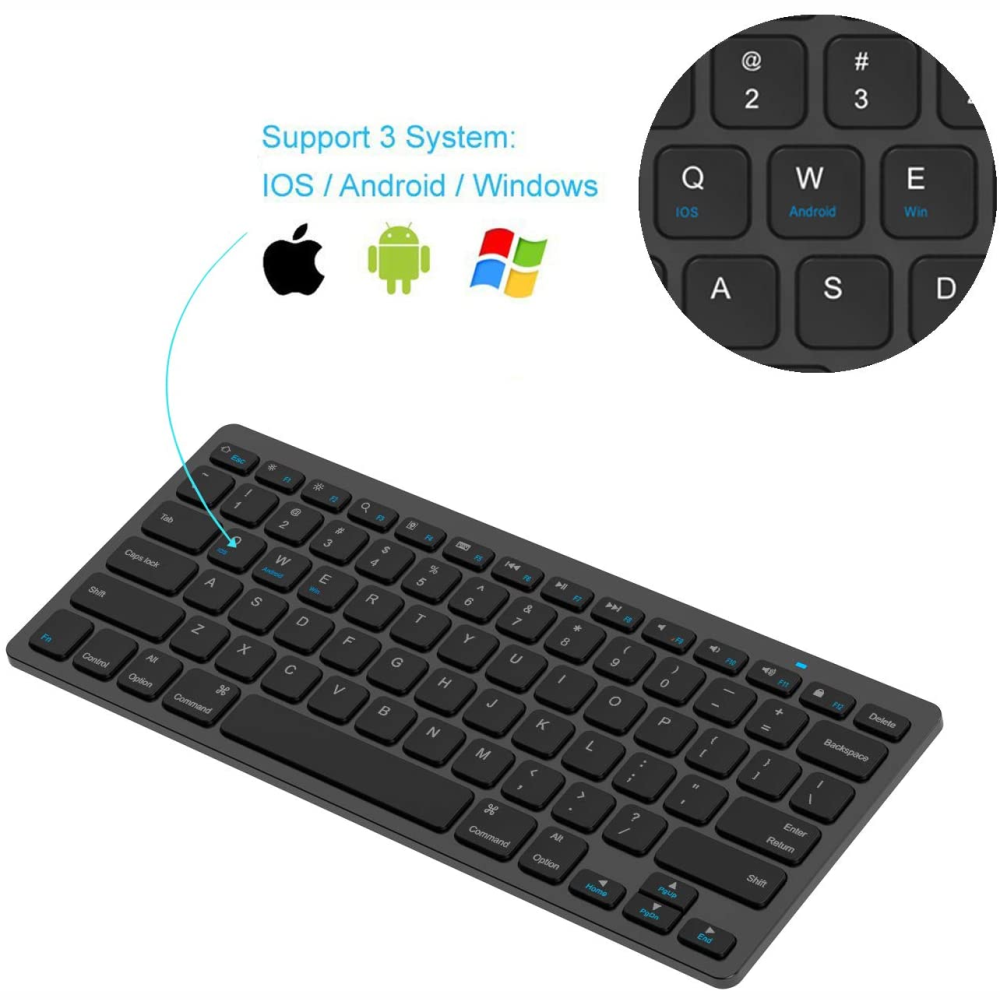 Teclado Bluetooth Inalámbrico Delgado Tablet Celular PC Compatible Mac