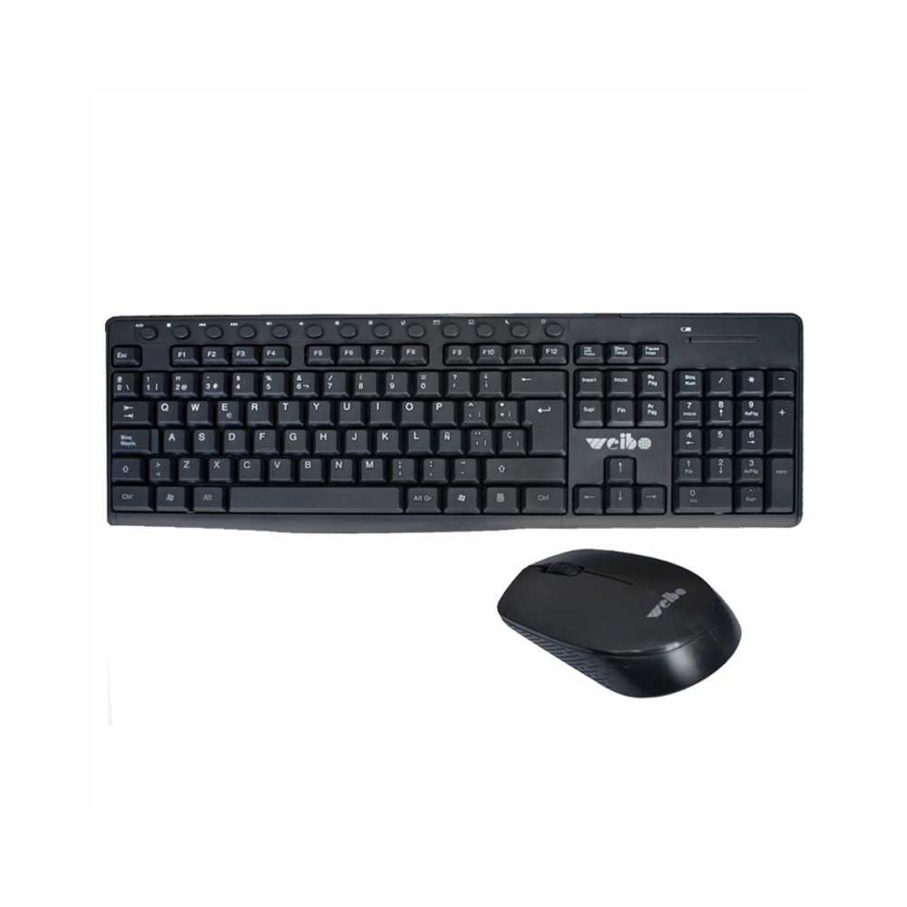 Combo Teclado Mouse Inalámbrico Weibo 8012 Receptor USB 2.4GHz