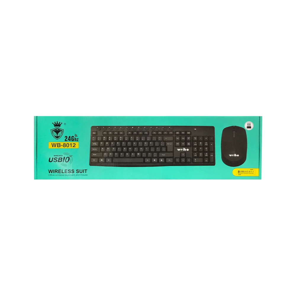 Combo Teclado Mouse Inalámbrico Weibo 8012 Receptor USB 2.4GHz