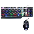 Combo Teclado Gamer Iluminación LED Mouse 1600 DPI WB-550 Antiderrame