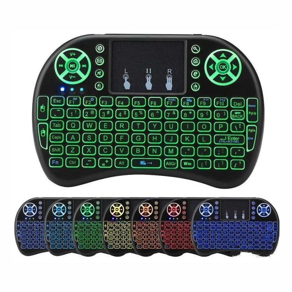 Mini Teclado Inalámbrico Touchpad LED TV Box Smart TV PC Recargable