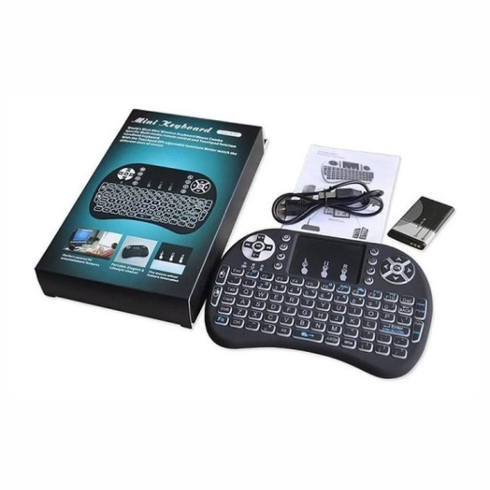 Mini Teclado Inalámbrico Touchpad LED TV Box Smart TV PC Recargable