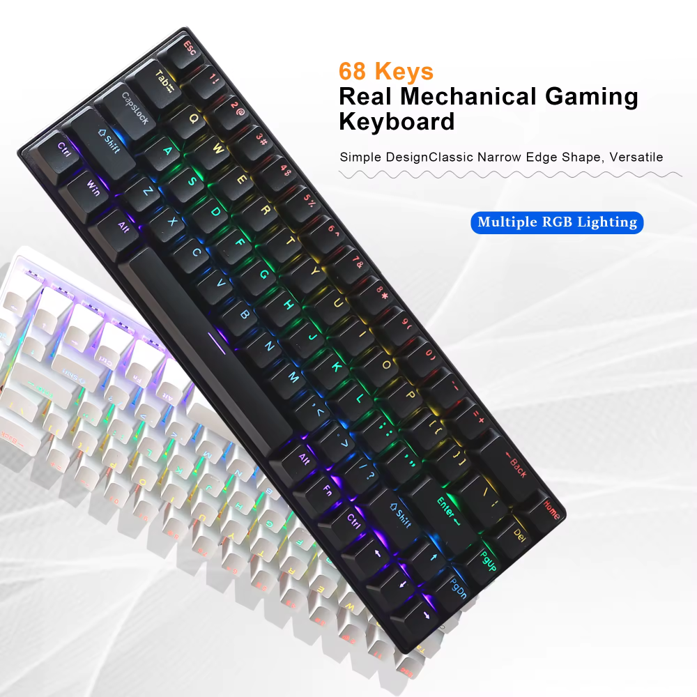 Teclado Semimecánico Gamer RGB Teclas Intercambiables Tipo C Letra Ñ