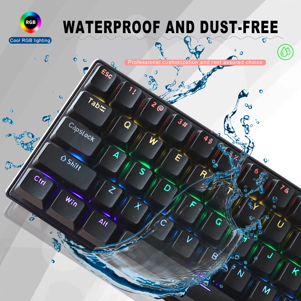 Teclado Semimecánico Gamer RGB Teclas Intercambiables Tipo C Letra Ñ