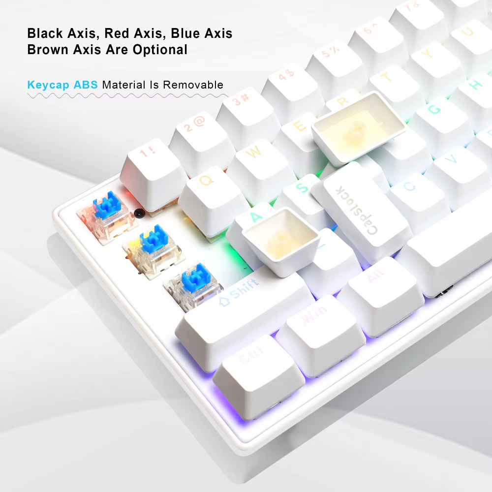 Teclado Semimecánico Gamer RGB Teclas Intercambiables Tipo C Letra Ñ