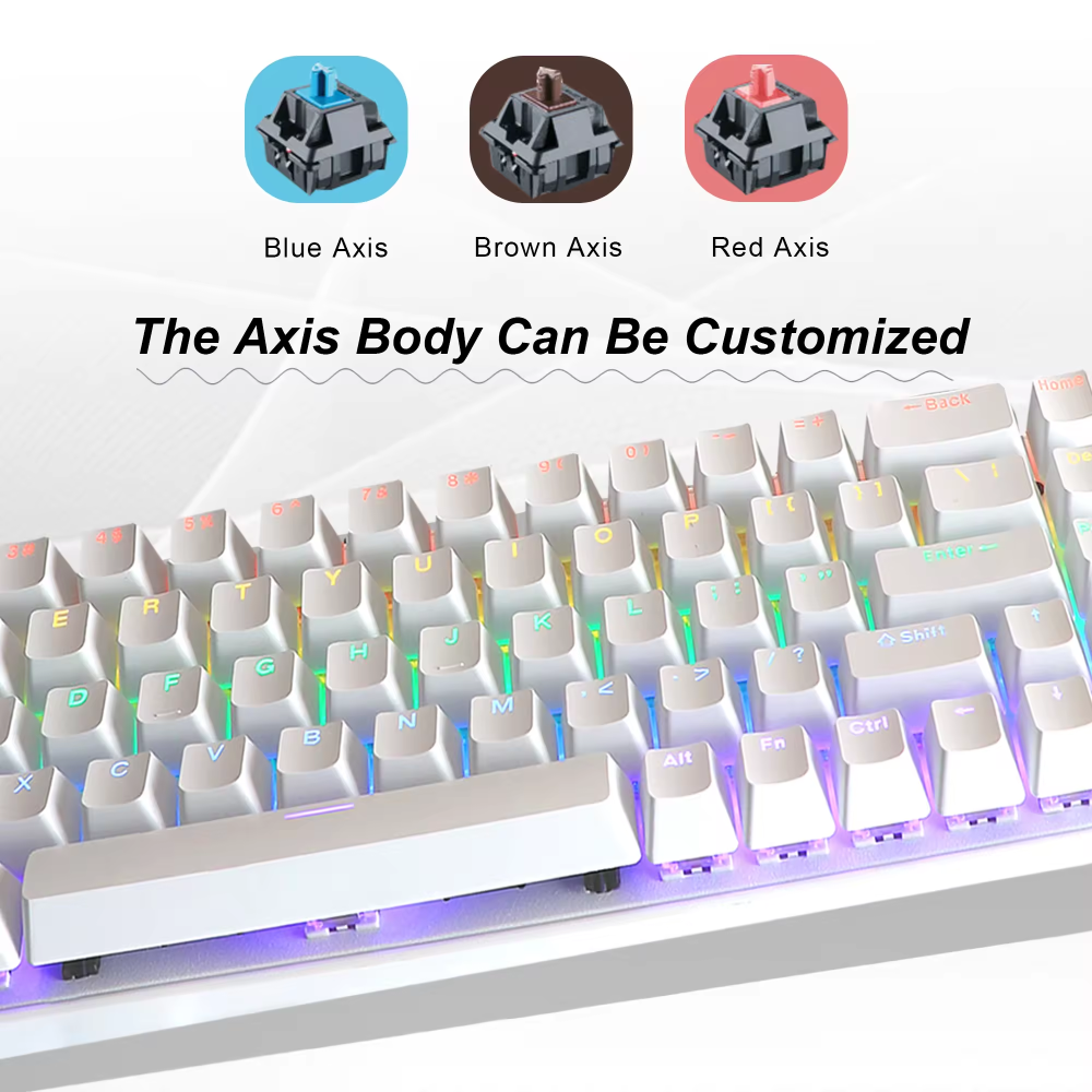 Teclado Semimecánico Gamer RGB Teclas Intercambiables Tipo C Letra Ñ