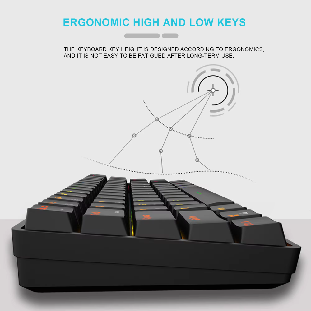 Teclado Semimecánico Gamer RGB Teclas Intercambiables Tipo C Letra Ñ