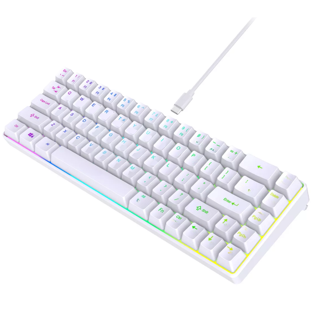 Teclado Semimecánico Gamer RGB Teclas Intercambiables Tipo C Letra Ñ