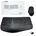 Combo Teclado Mouse Inalámbrico Ergonómico 101 Teclas Silencioso Negro