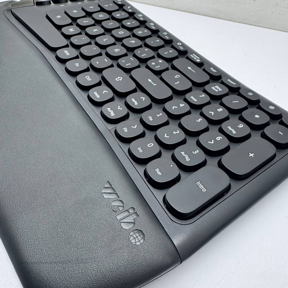 Combo Teclado Mouse Inalámbrico Ergonómico 101 Teclas Silencioso Negro