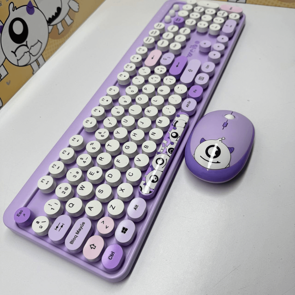 Combo Teclado Mouse Inalámbrico Weibo WB-216 Recargable 2.4GHz Colores