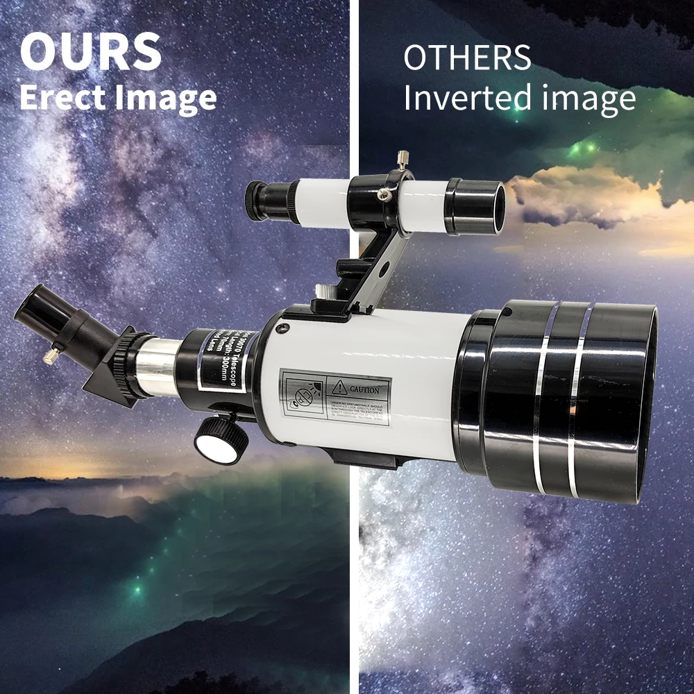 Telescopio Astronómico Refractor 70300 Trípode 3 Oculares Barlow 150x