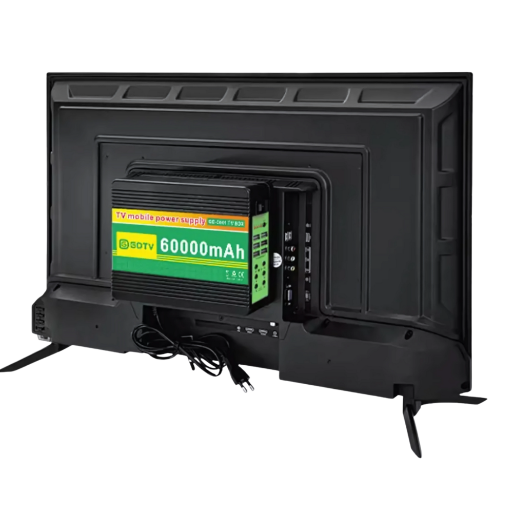Televisor Solar 32 Pulgadas Batería 60000mAh Panel HDMI USB Finca