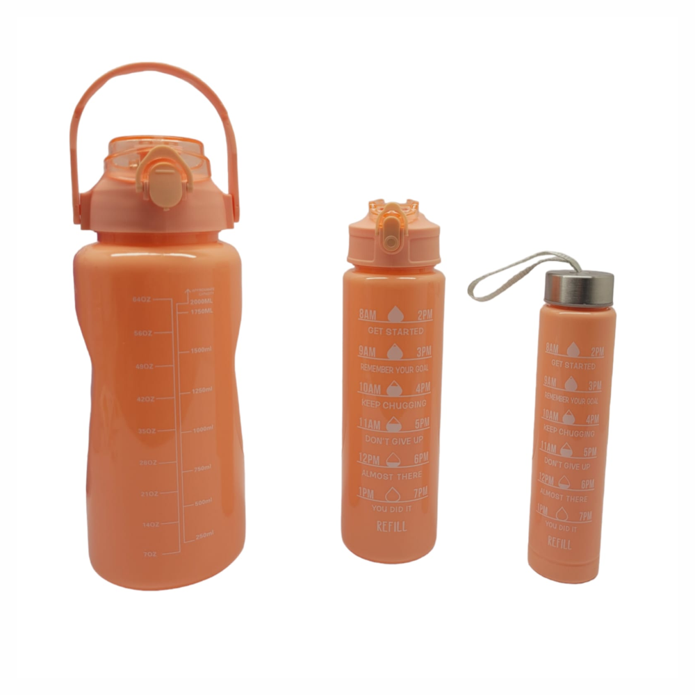 Termo Motivacional Set 3x1 2 Litros 900ml 300ml Frases Horario