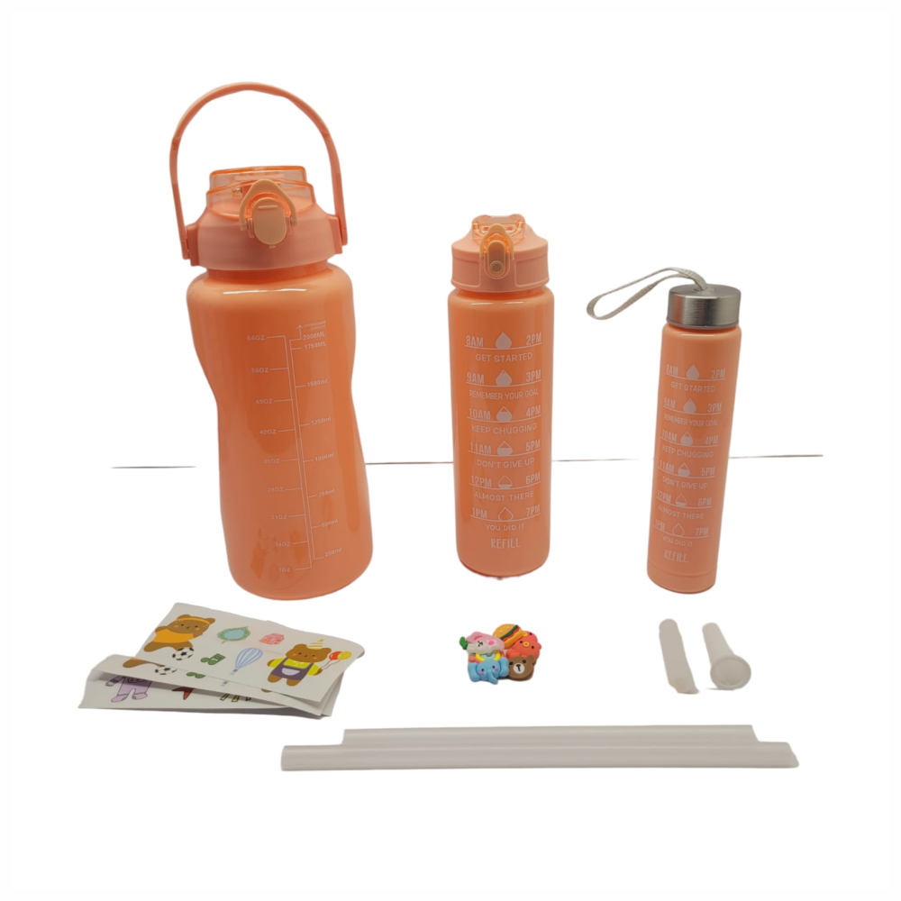 Termo Motivacional Set 3x1 2 Litros 900ml 300ml Frases Horario