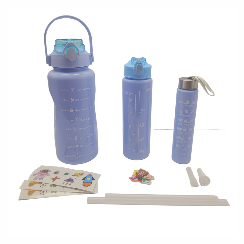 Termo Motivacional Set 3x1 2 Litros 900ml 300ml Frases Horario
