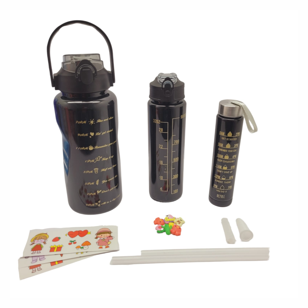 Termo Motivacional Set 3x1 2 Litros 900ml 300ml Frases Horario