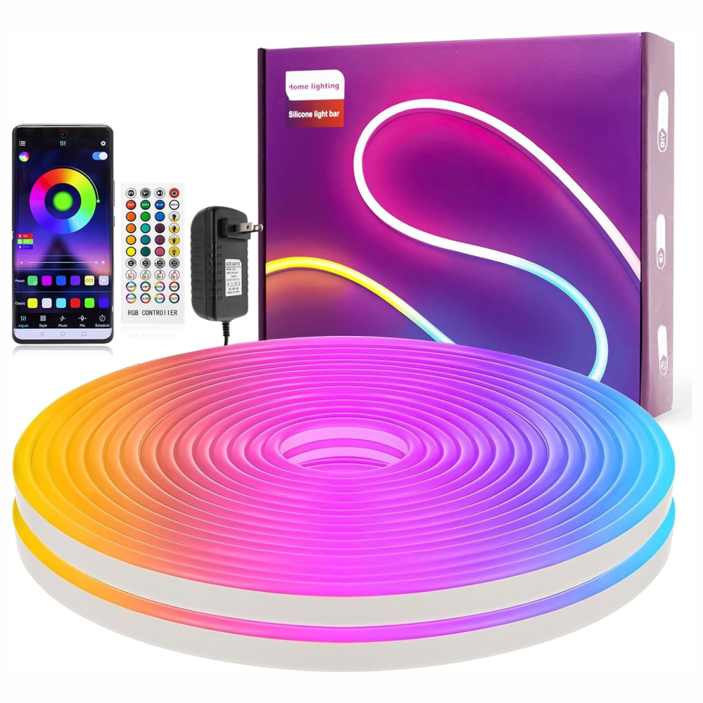 Cinta Neón LED RGB 5 Metros Rítmica Micrófono App Alexa Control Remoto