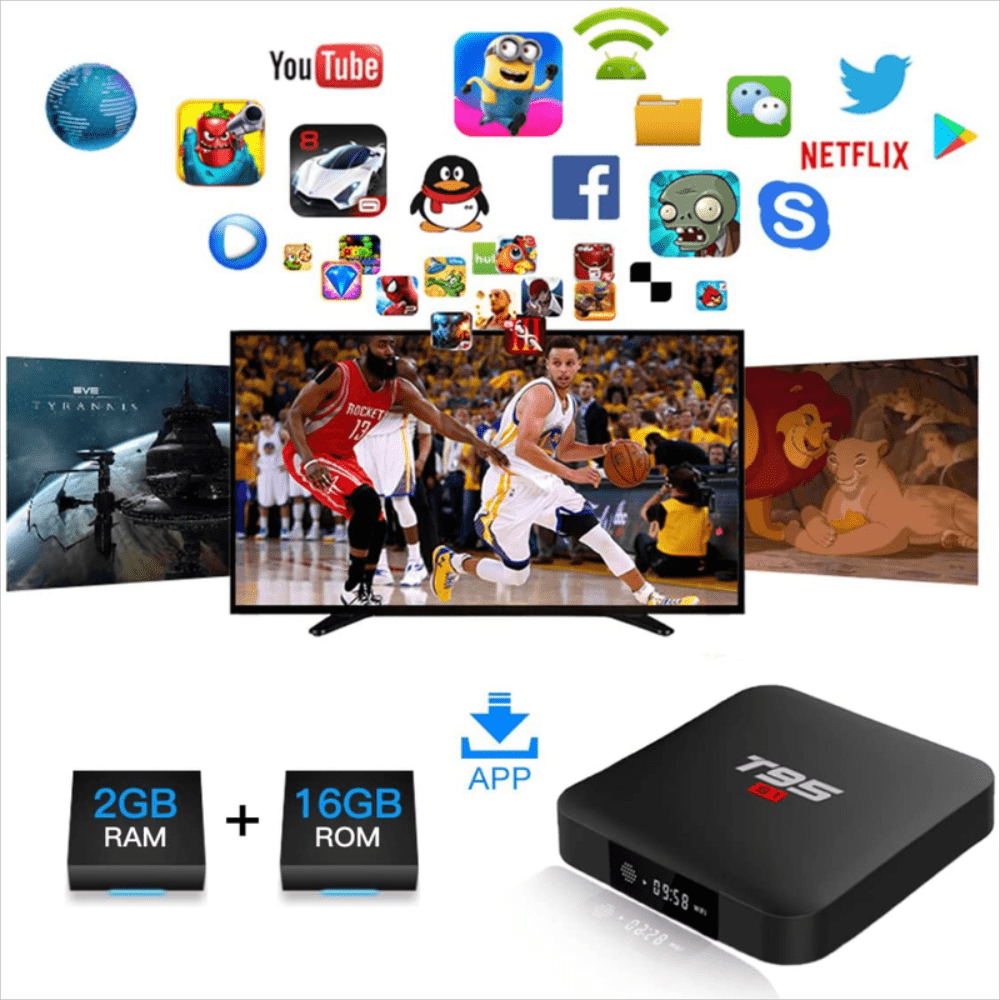 TV Box Android 11 4K 2GB 16GB Pantalla LED Bluetooth Control Teclado
