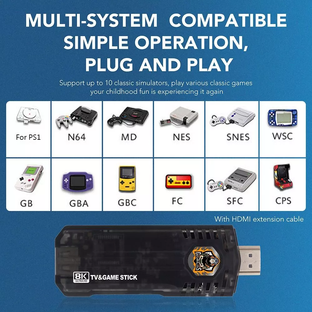 Consola Retro TV Box Android X8 10000 Juegos 2 Controles 4K HDMI