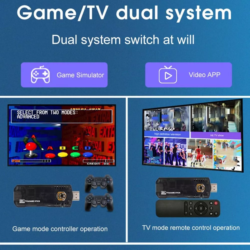 Consola Retro TV Box Android X8 10000 Juegos 2 Controles 4K HDMI