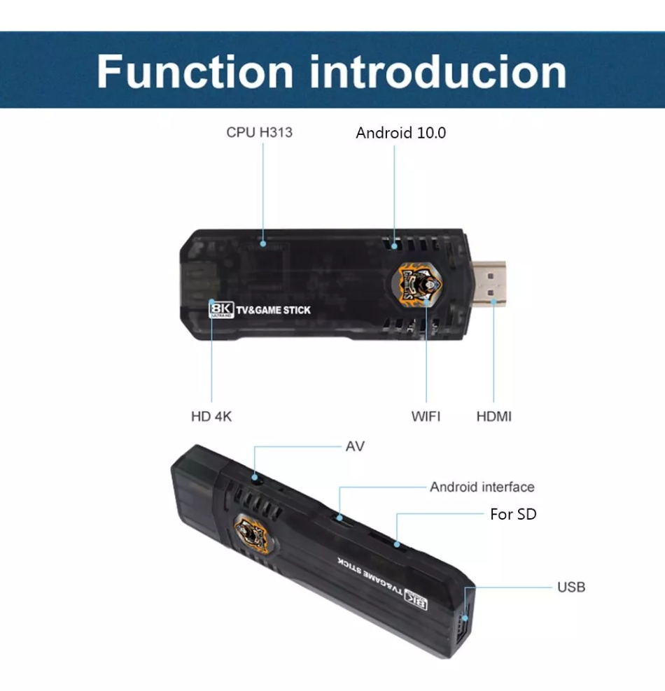 Consola Retro TV Box Android X8 10000 Juegos 2 Controles 4K HDMI