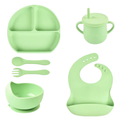Vajilla Bebé Silicona Set Plato Ventosa Babero Vaso Cubiertos BPA