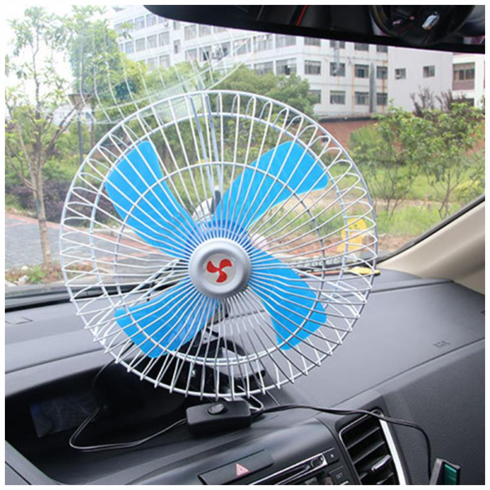 Ventilador Carro 12V Portátil Giratorio 180 Grados Pinza Encendedor